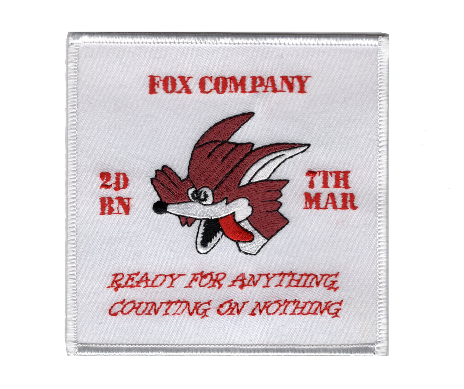 Fox Company Second Battalion 7th Marine Patch Ready For Anything Counting On