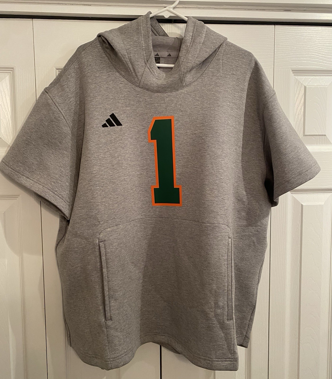 Malachi Toney Miami Hurricanes Men’s Short Sleeve Hoodie Size XL