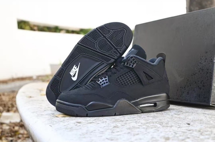 2025 Black Cat Air Jordan 4 Retro Mid Top Basketball Shoes Size 7-12