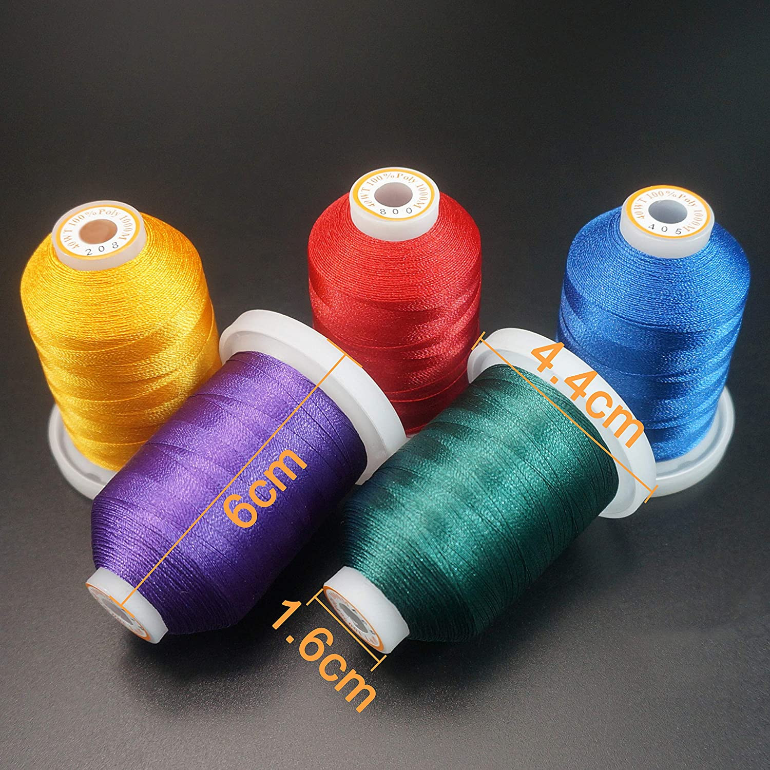 60WT Bobbin Thread Set (Black+White) & 64 Spools 1000M Polyester Thread Kit