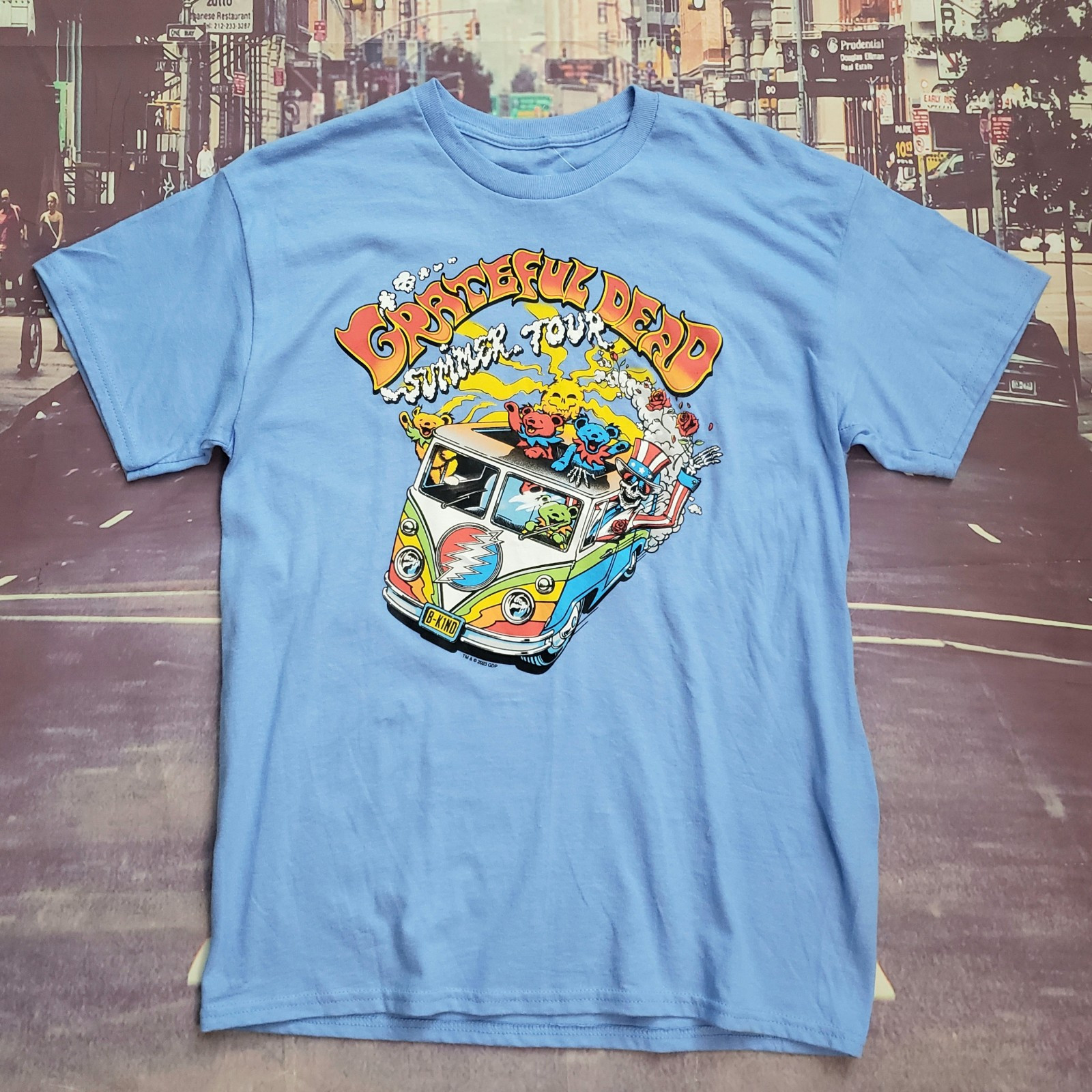 GRATEFUL DEAD SUMMER TOUR Dancing Bears Deadhead Van Blue T-Shirt Medium Cotton