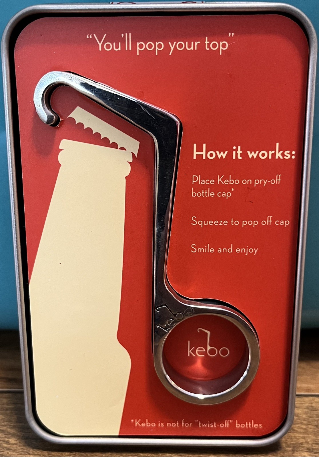Kebo Chrome Silver One-Handed Bottle Opener Complete With Case SOLD OUT HTF