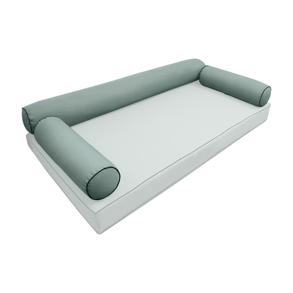 *COVER ONLY* Style 6 Twin-XL 78"x8" Contrast Piped Trim Bolster Slipcover AD002
