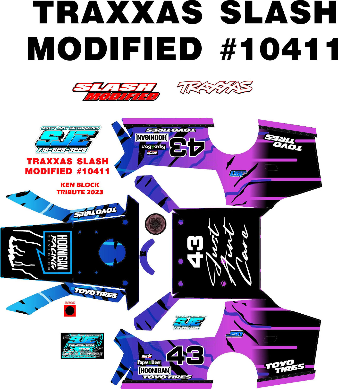 KB43 TRIBUTE  MODIFIED 10411  WRAP KIT  TRAXXAS