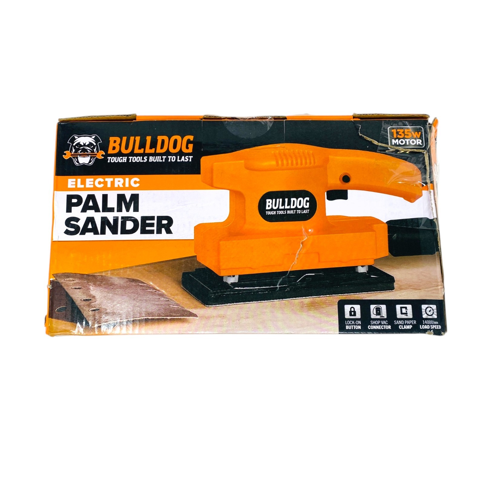 Bulldog BD-CPS-O Electric Palm Sander 135W 14000 OPM Sheet Sander with Box