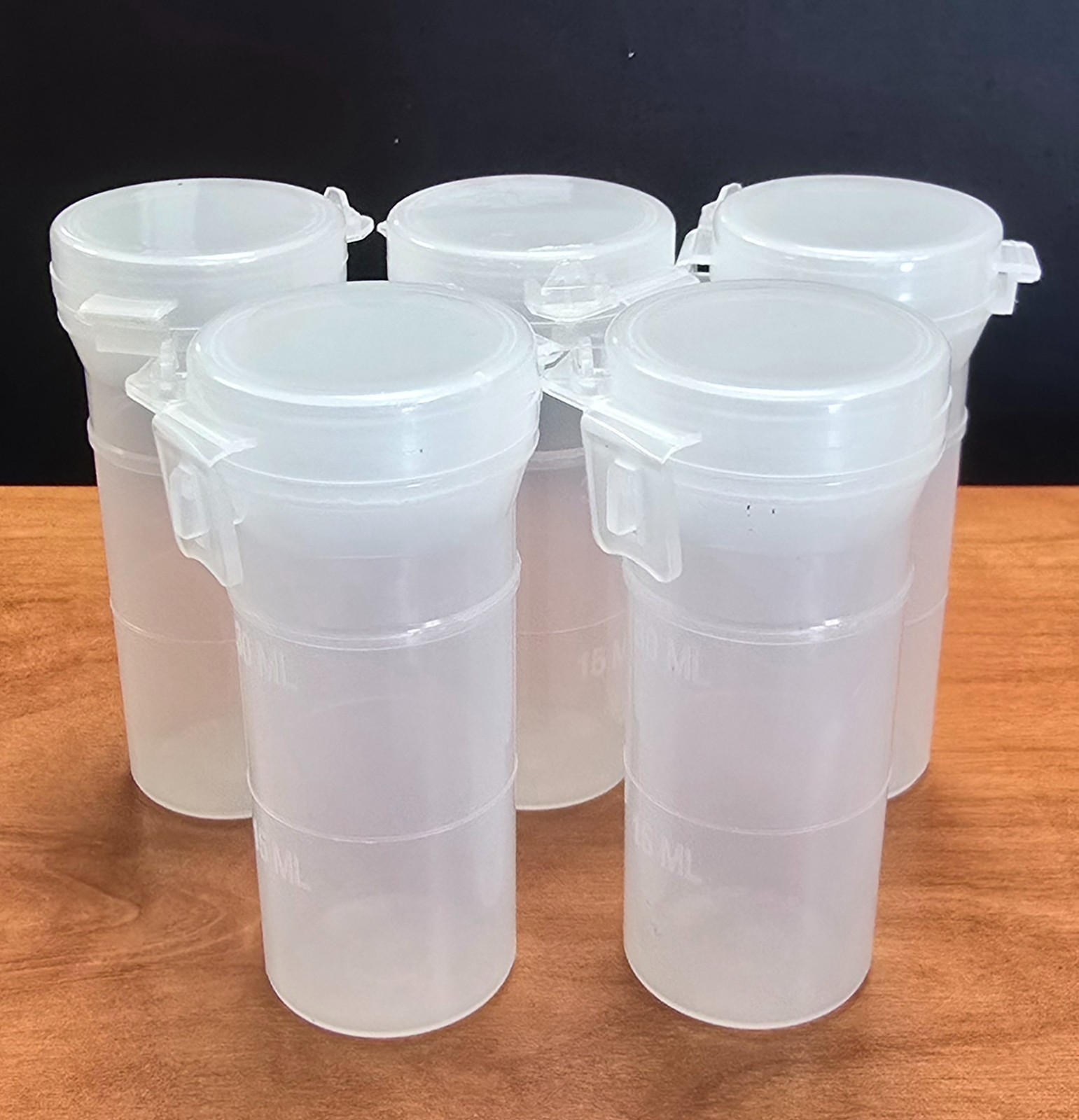 5x 30mL Waterproof Plastic Vials Leakproof Snap-Lock Storage Camping Lab Craft