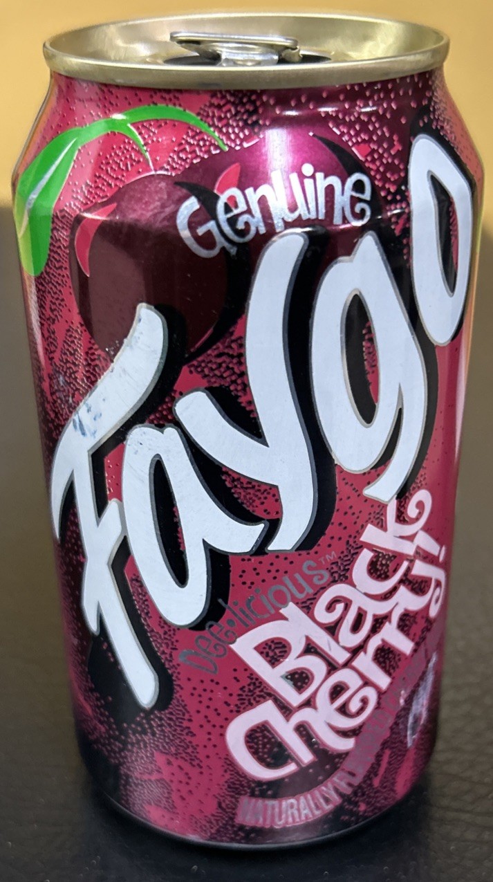 Vintage FAYGO BLACK CHERRY 12oz. Empty Aluminum Pull Tab Soda Can