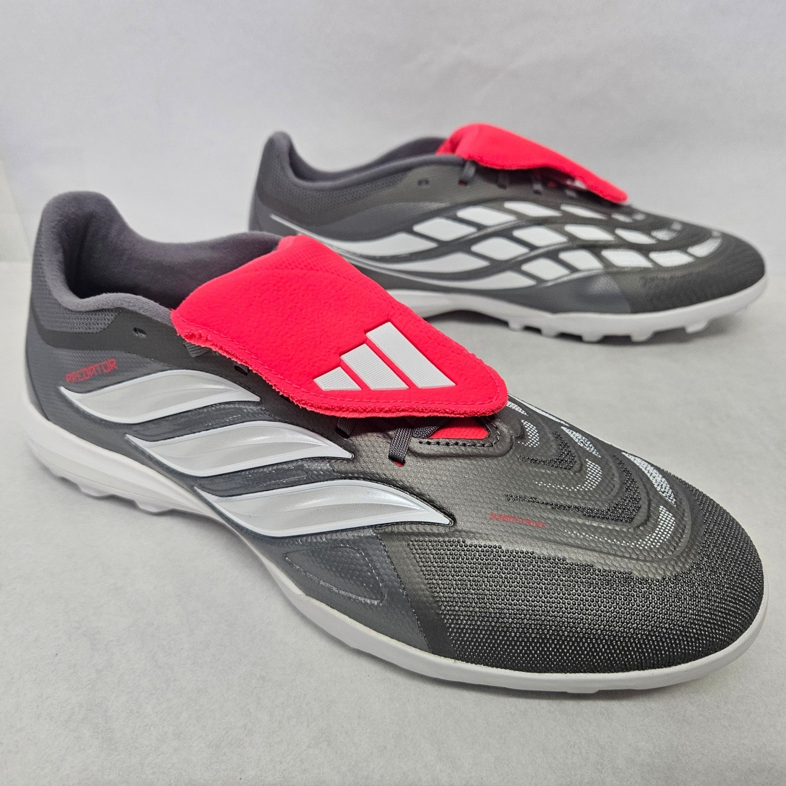 Adidas Predator League FT TF Soccer Cleats JR7875 Grey Lucid Red Mens Size 9.5