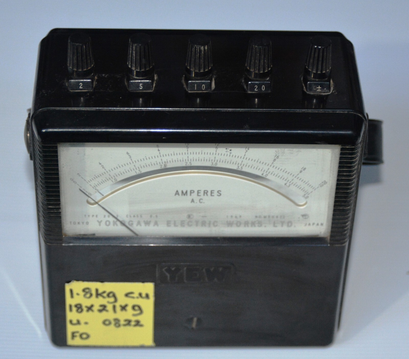 Vintage Yokogawa Electric Works type 2012 Class 0.5 Portable Ampere meter AC