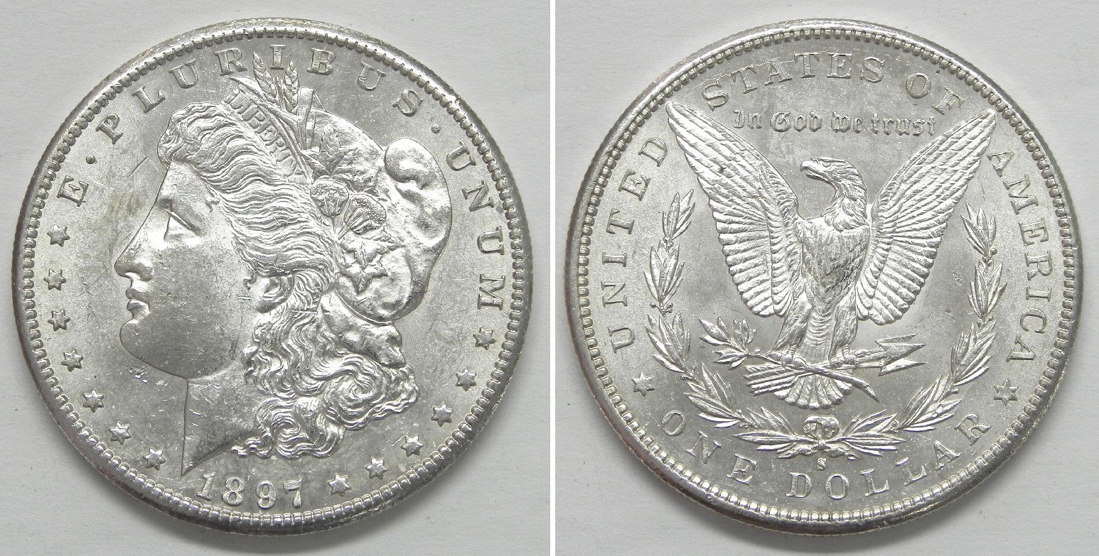 X4598  1897-S Morgan Dollar, Choice BU