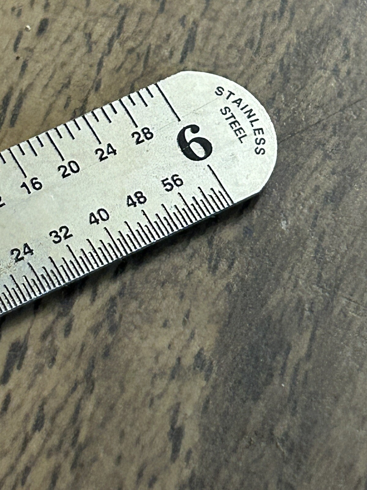 Vintage General No. 300 Stainless Steel Pocket Clip Ruler 6”
