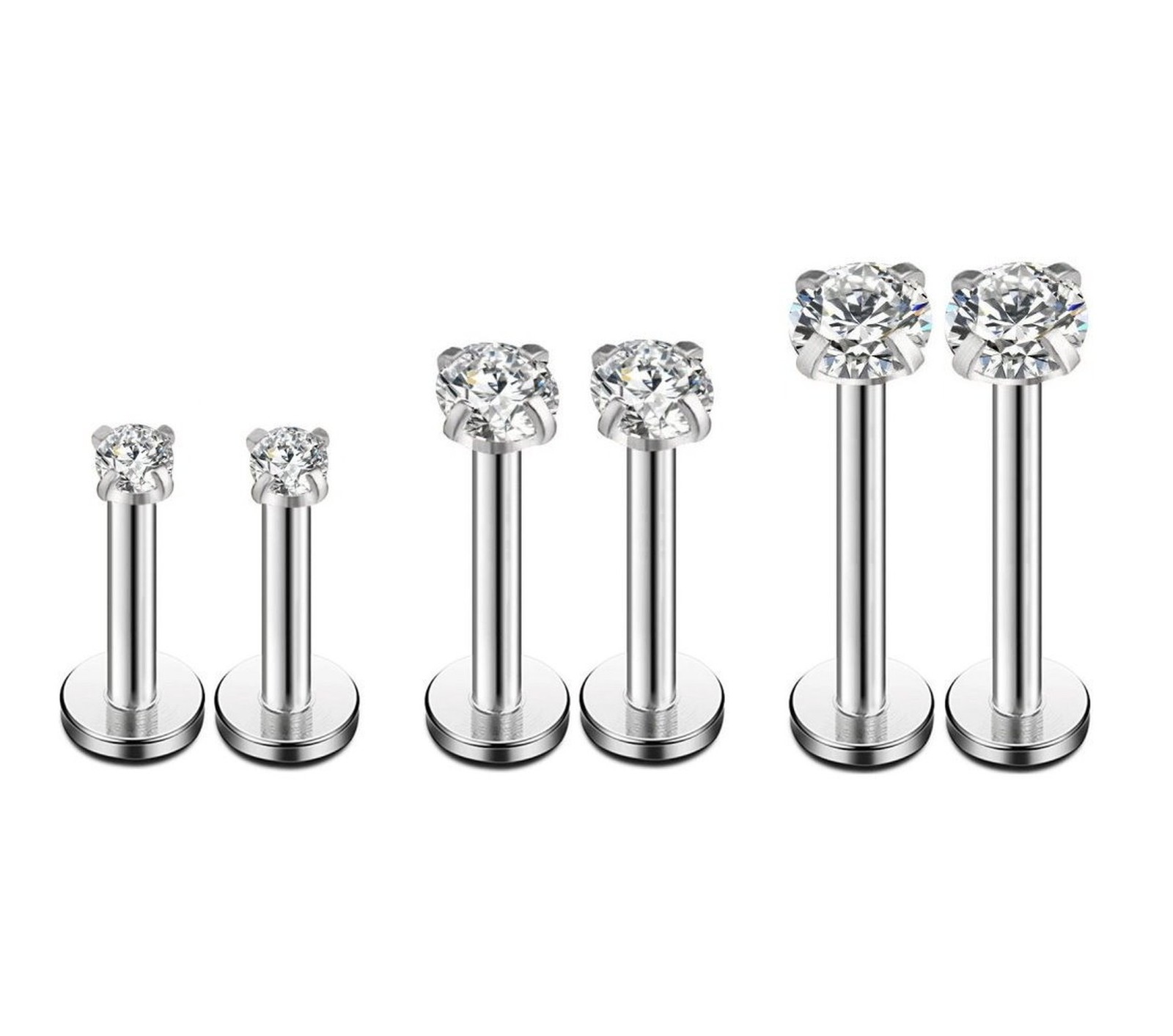 Changgaijewelry 16g CZ Labret Cartilage Tragus Monroe Lip Nose Helix Studs Ea...