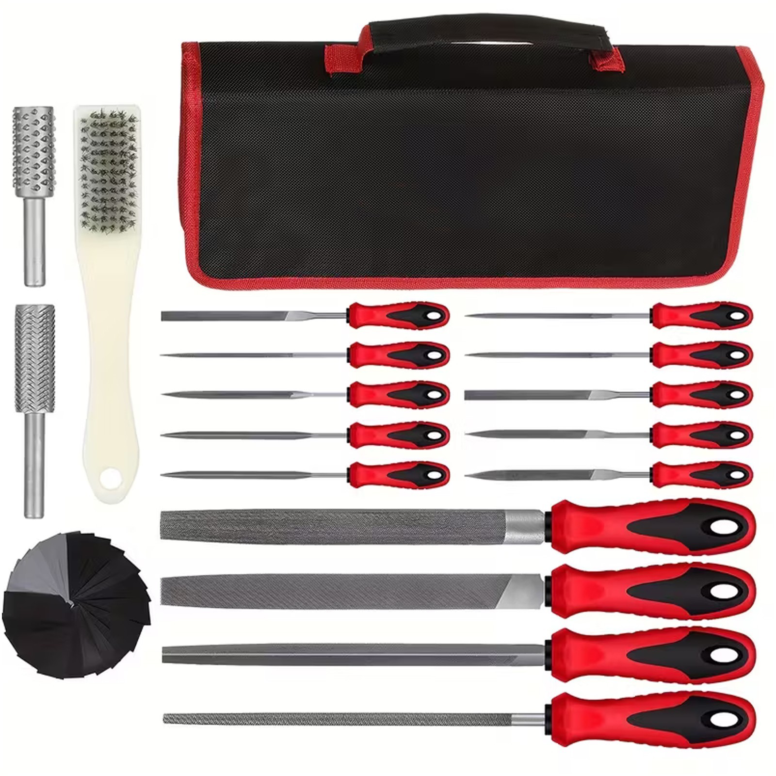 13-Piece Premium File Set — 6 Diamond and 6 Steel Files with Brush Case for DIY