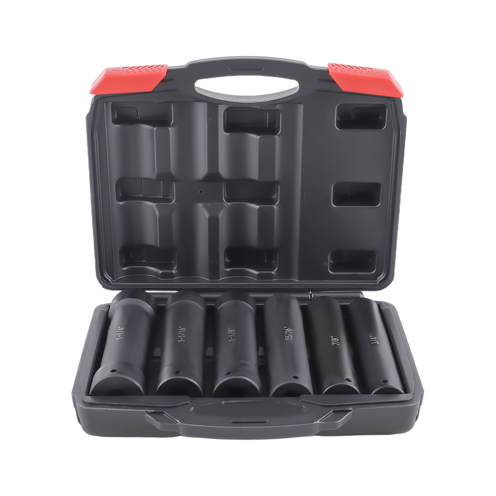 Deep Socket Set 6pc 1/2" Drive Heavy Duty Extended Hex Sizes 3/4" to 1-1/4" New