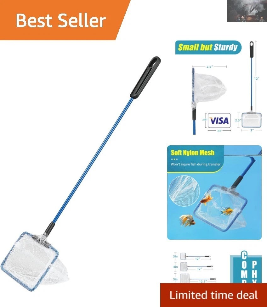 Delicate Fish Safe Nylon Net - 3-Inch Hand Fishing Tool for Easy Maintenance