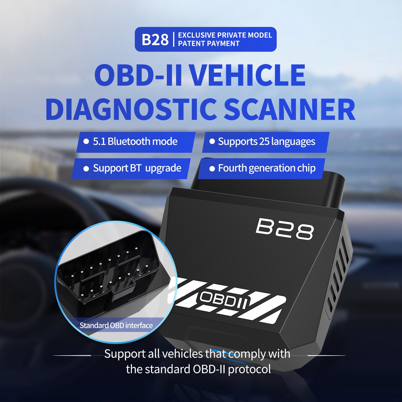 ELM327 Car OBD2 Code Reader WIFI Bluetooth Auto Diagnostic Tool For Iphone IOS