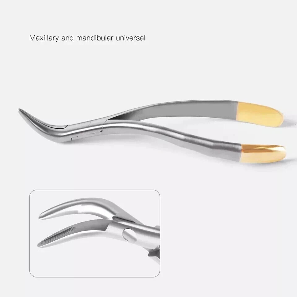 1Pcs Dental Residual Tooth Extraction Forceps Curved Teeth Universal Pliers