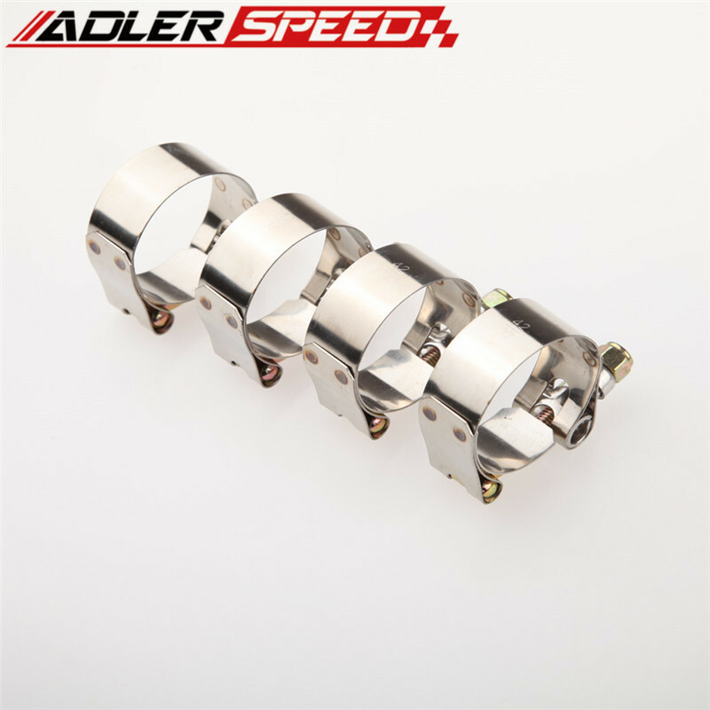 USA 4PCS 1.5" Inch Stainless Steel Turbo Hose Coupler T-bolt T-Clamps 43mm-49mm