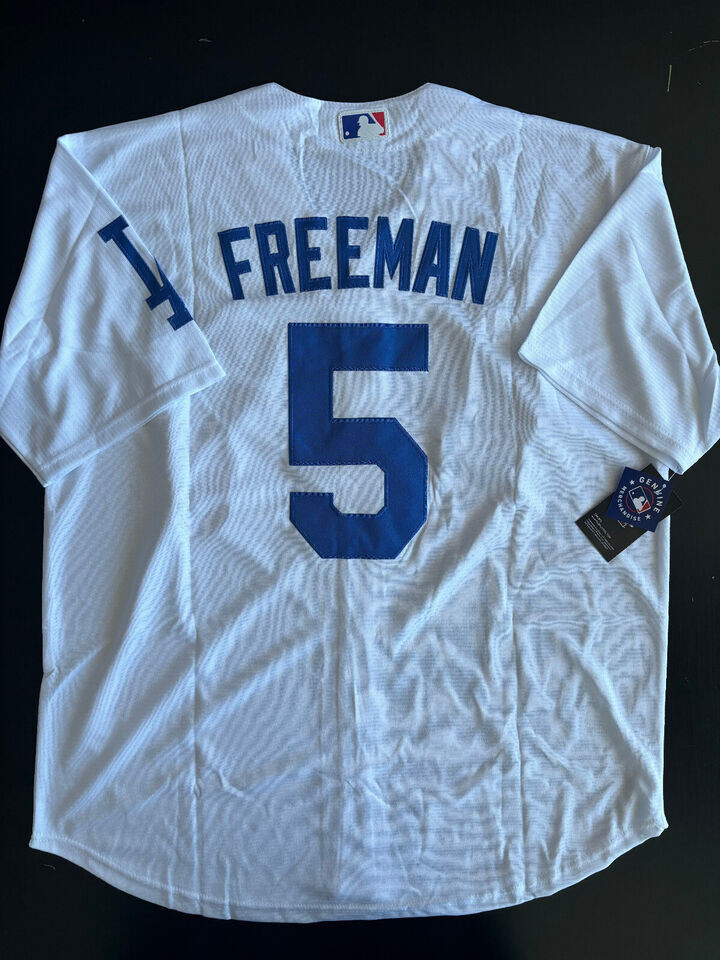 Freddie Freeman #5 Men's Los Angeles Dodgers White Flex Jersey Size LARGE - NWT