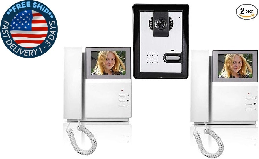 Sistema de timbre con videoportero con cable, pantalla LCD HD de 4,3 pulgadas