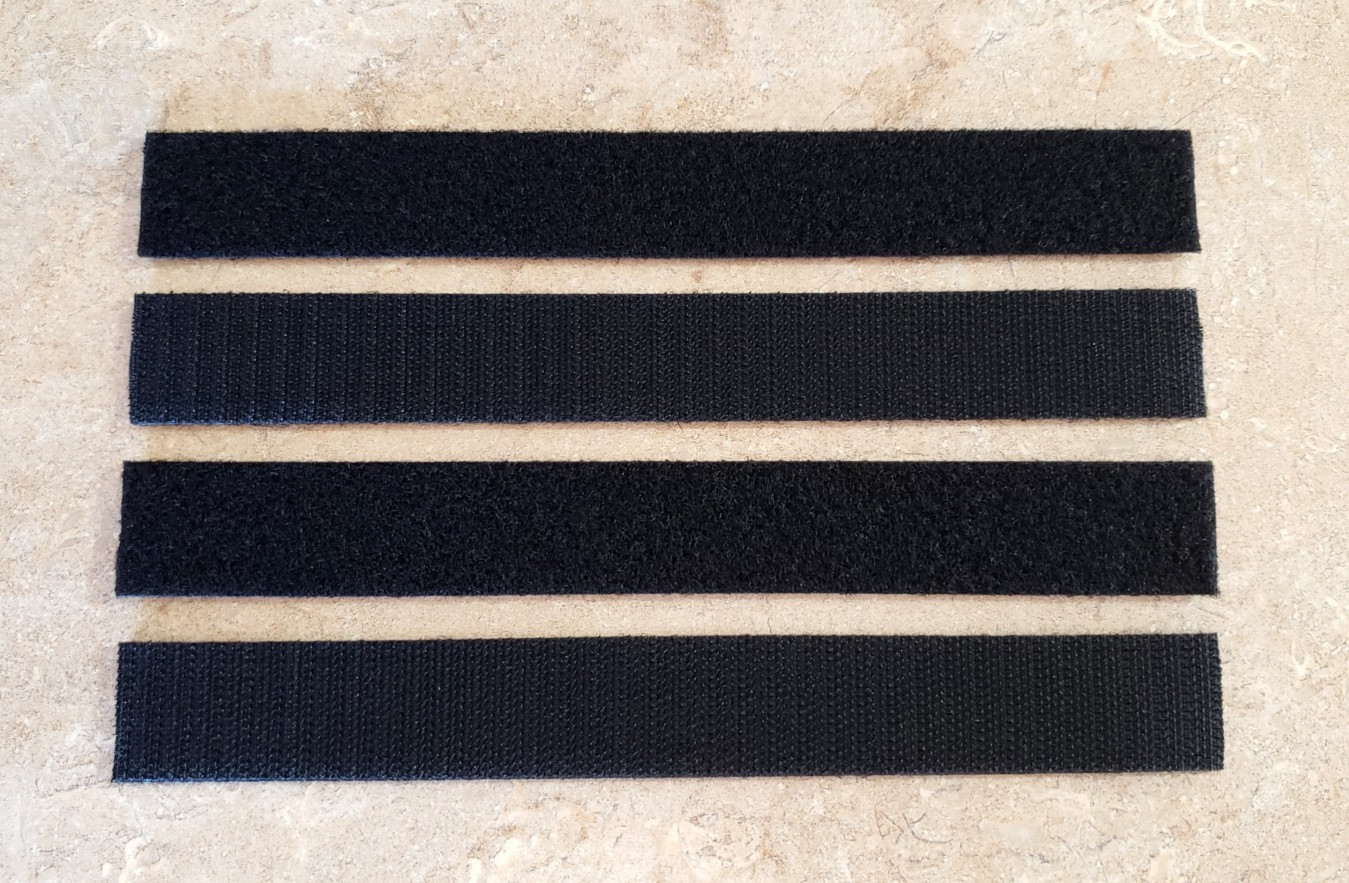 Four 8 x 1 inch Hook and Loop Extension Straps