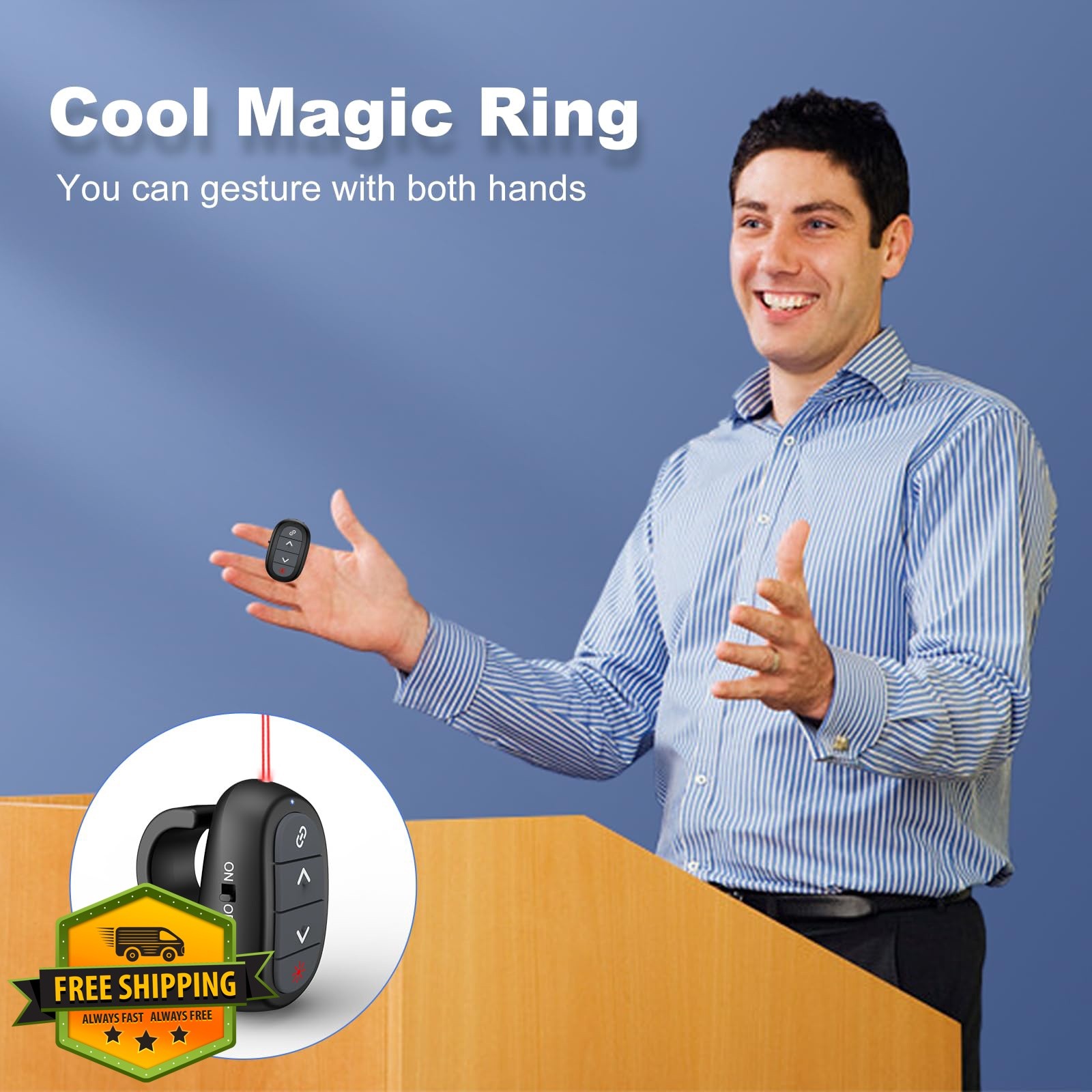 Presentation Clicker PowerPoint Wireless Presenter Remote: Laser Pointer Comp...