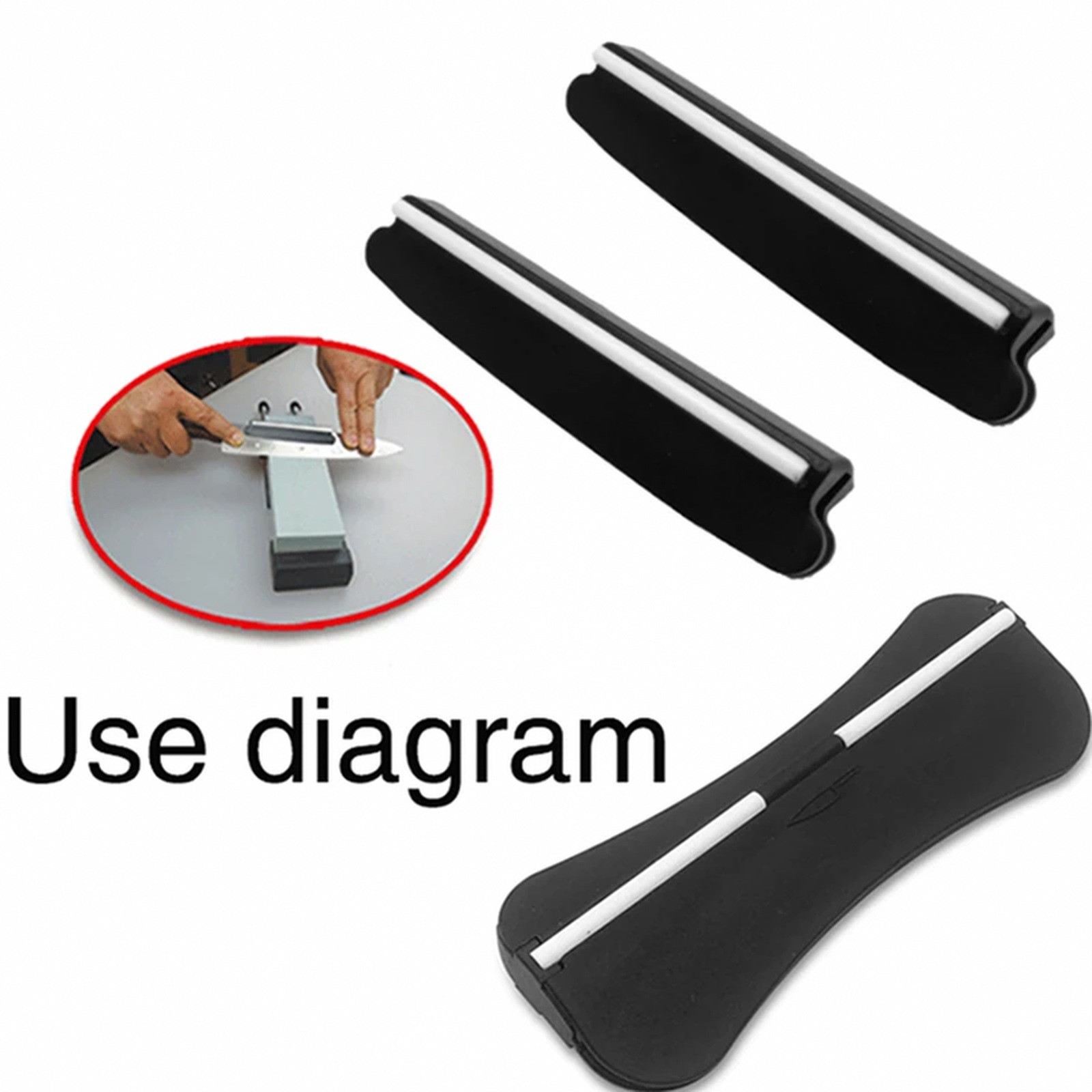 Ceramic Sharpening Rod Angle Guide 15° Knife Honing Stone Tool 3.94 in