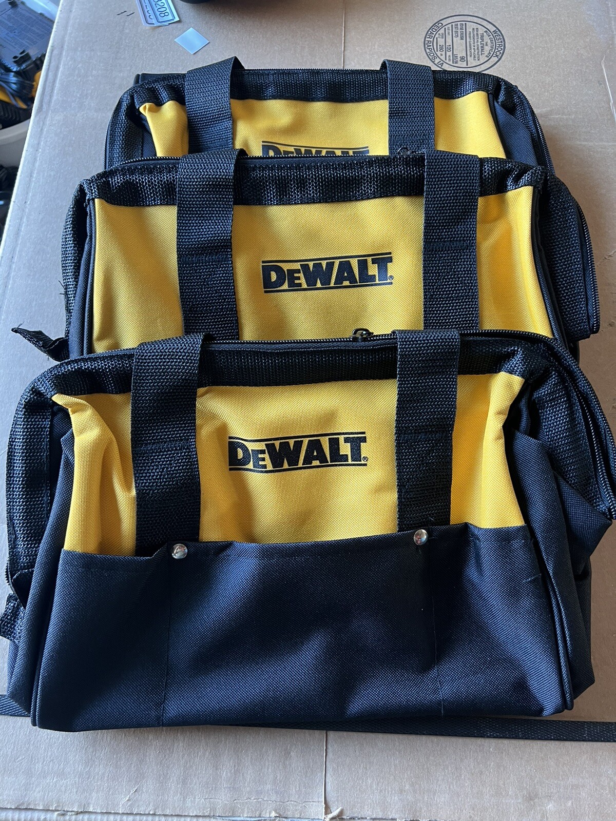 3- Pack DEWALT N037466 13 inch Ballistic Contractor Tool Bag with Runners