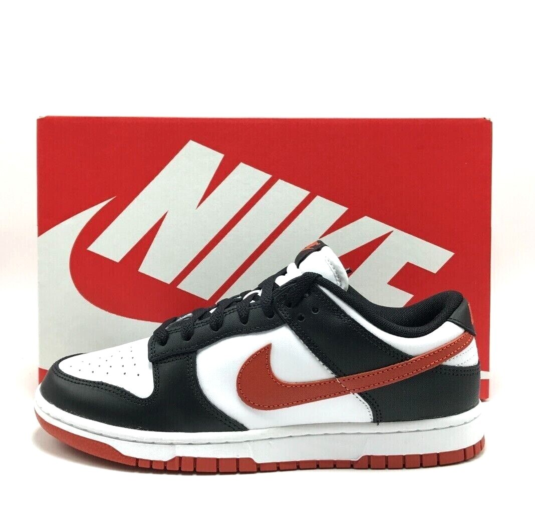 *NEW* MEN NIKE DUNK LOW RETRO WHITE/BLACK/DRAGON RED (DV0833 108), SZ 8.0-12.0