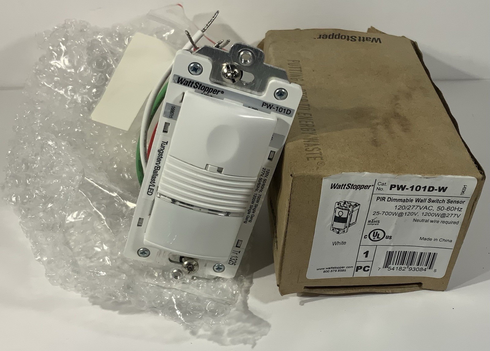 WattStopper PW-101-I PIR Dimmable Wall Switch Sensor New Old Stock