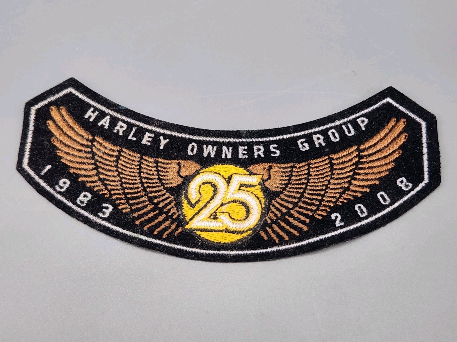 Harley-Davidson Owners Group 25 Year Anniversary Rocker Patch 1983-2008 HOG