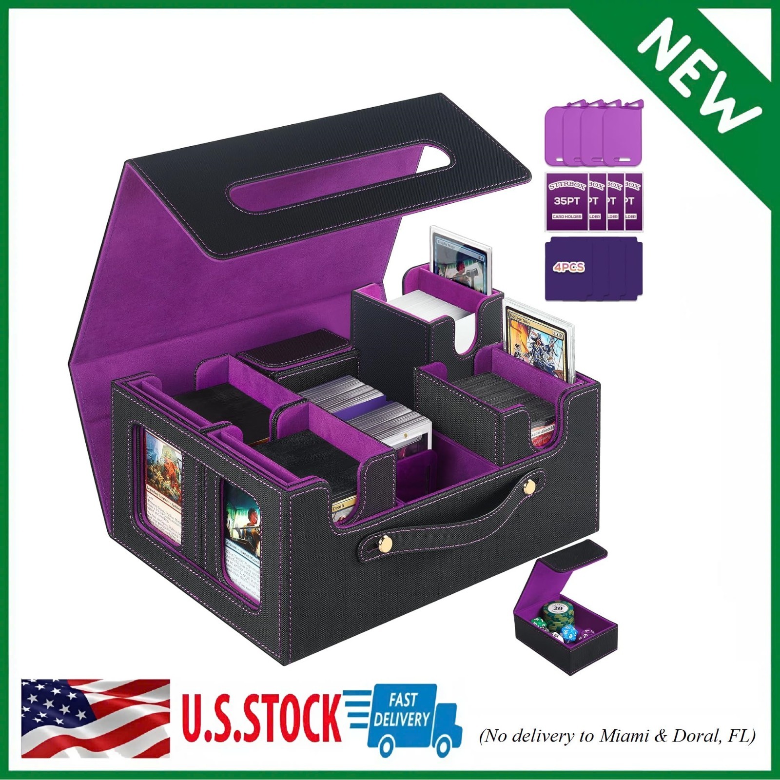Trading Card Storage Box for MTG, MTG Commander Deck Box，Multi-Purpose Deck Case