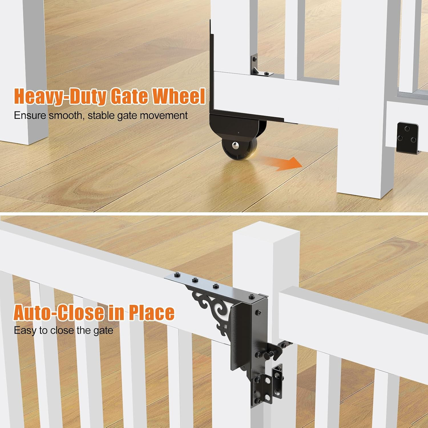 Sliding Gate Kit Decorative Rolling Gate Hardware Kit Heavy Duty for Smooth Quie