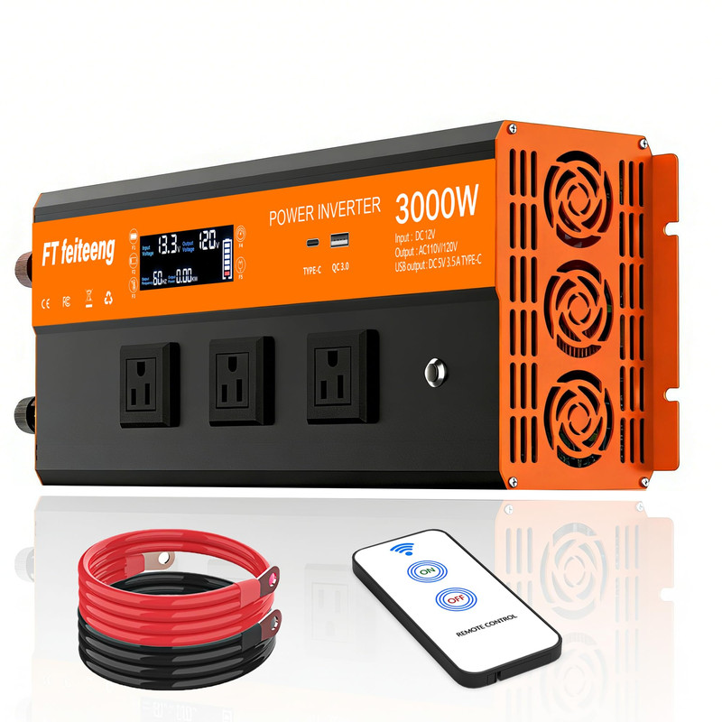 Ft Feiteeng 3000W Power Inverter 12V Dc To 120V Ac Inverter Power Inverters For