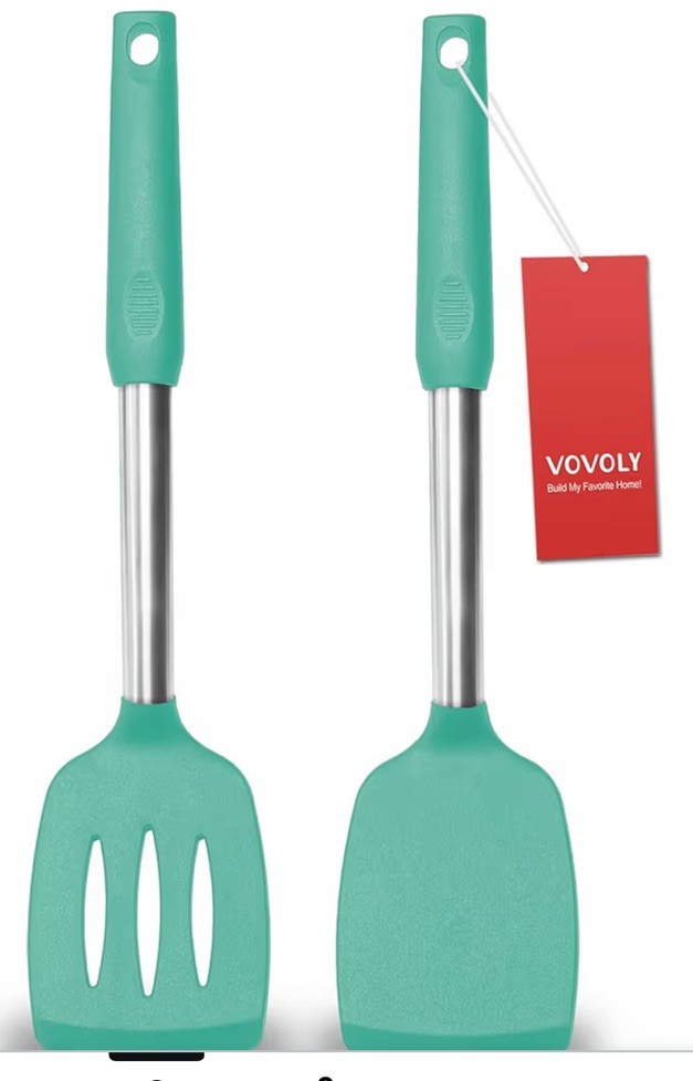 2 Pack Silicone Spatula Set, High Heat Resistant, BPA Free Kitchen Spatula, Soli