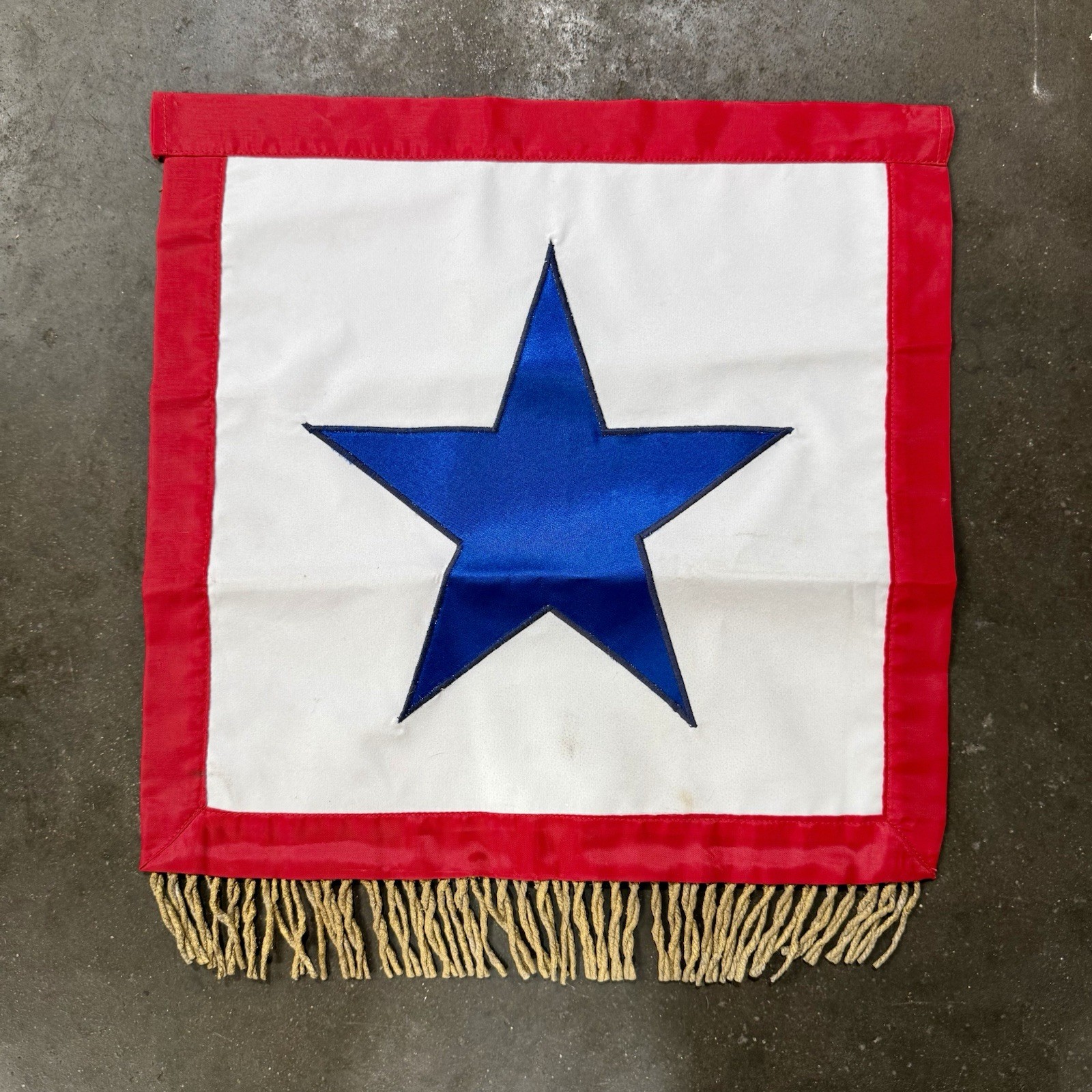 Original WWII Satin Blue Star Flag Banner Son In Service