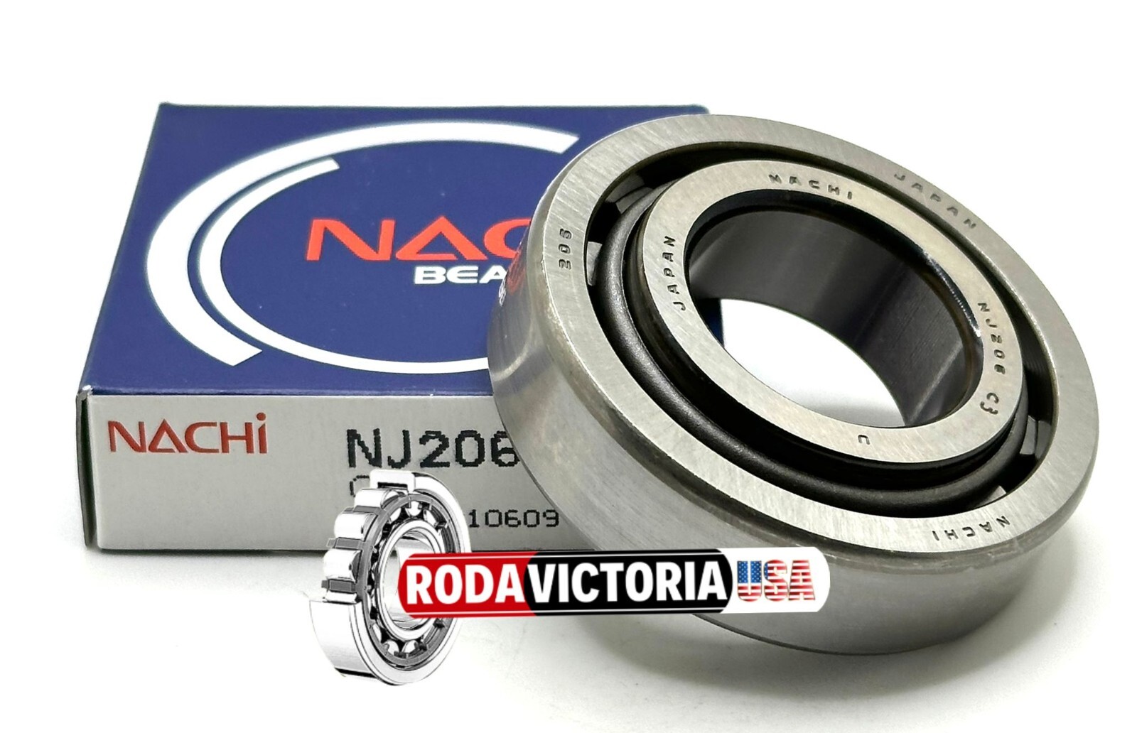 NACHI JAPAN NJ206 C3 CYLINDRICAL ROLLER BEARING 30x62x16 mm