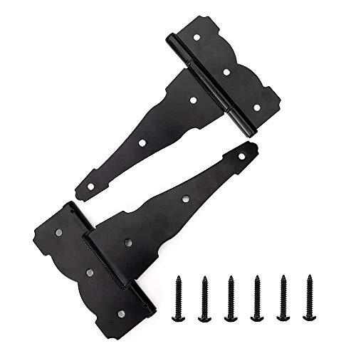 6 Pack 8 inch Heavy Duty Decorative T Strap Tee Hinges Shed Storage Gate Barns