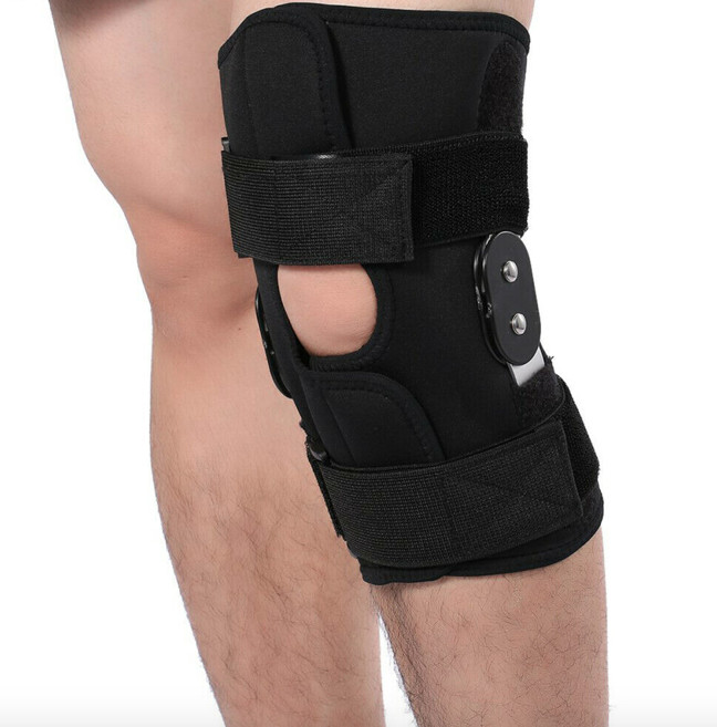 Knee Brace Hinged Compression Sleeve Joint Support Open Patella Stabilizer