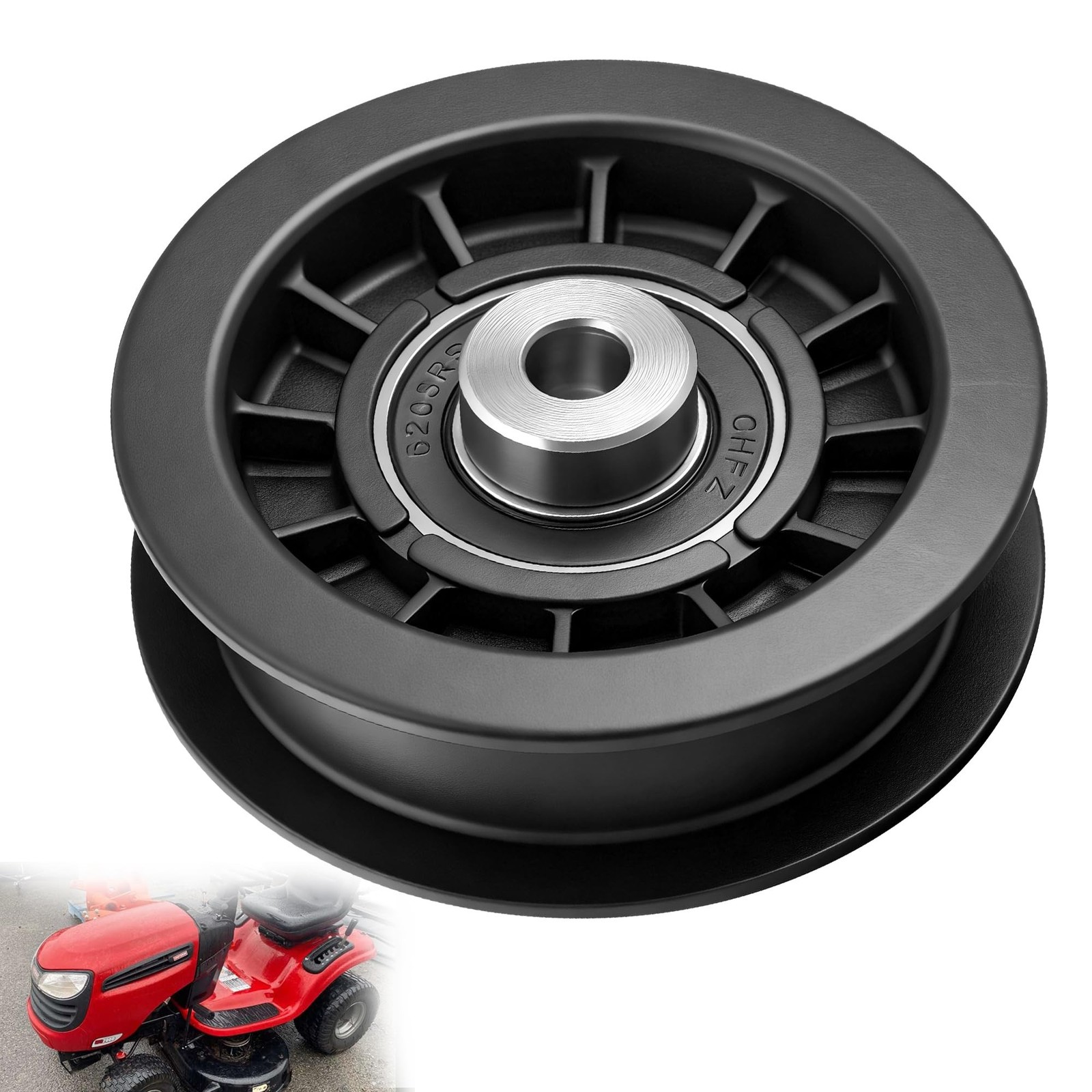 Flat Idler Pulley 3-1/2in, OD 3/8in, ID 1-1/16in Height Fits Z5426 Models New US