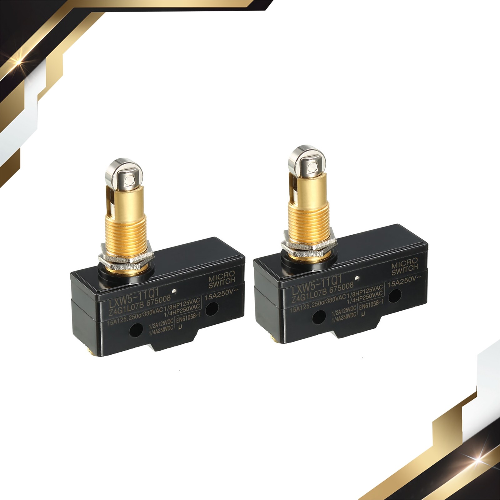 2PCS LXW5-11Q1 1NO + 1NC Panel Mount Roller Plunger Micro Limit Switches