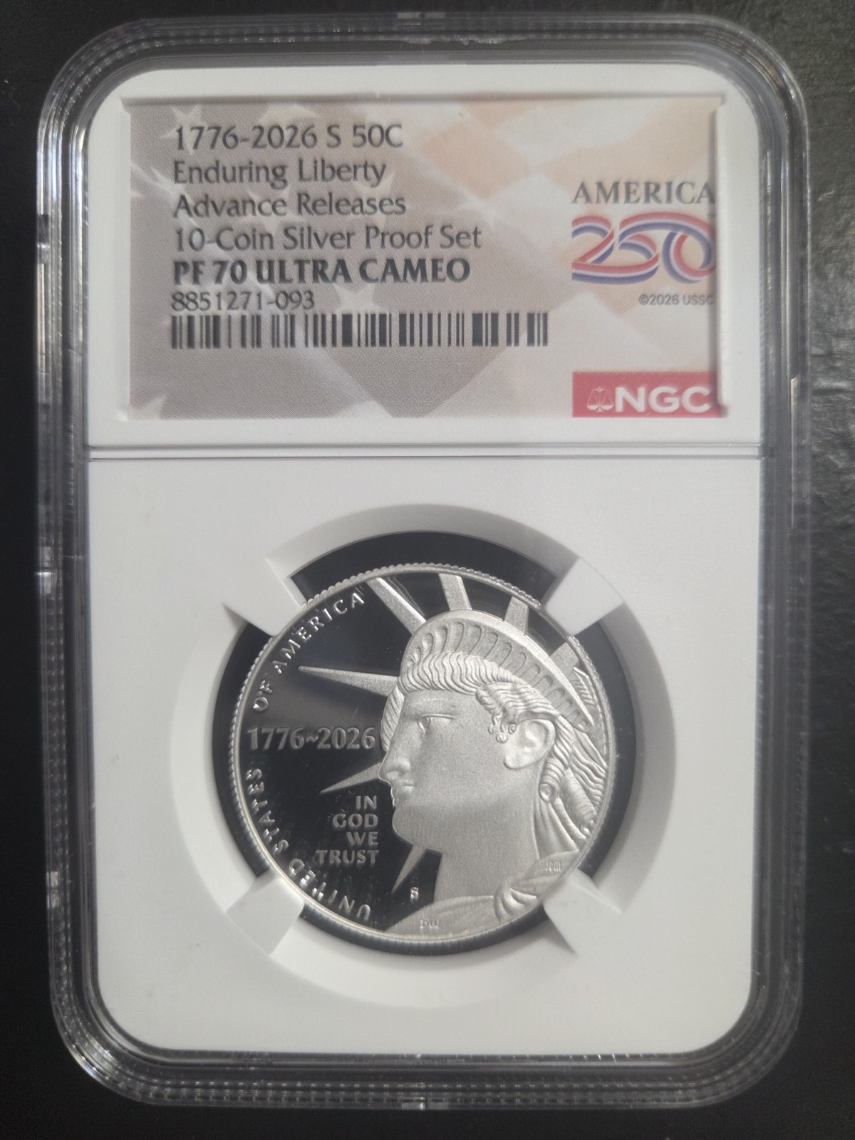 2026 S PROOF ENDURING LIBERTY SILVER HALF DOLLAR NGC PF70 UCAM ADVANCE RELEASES