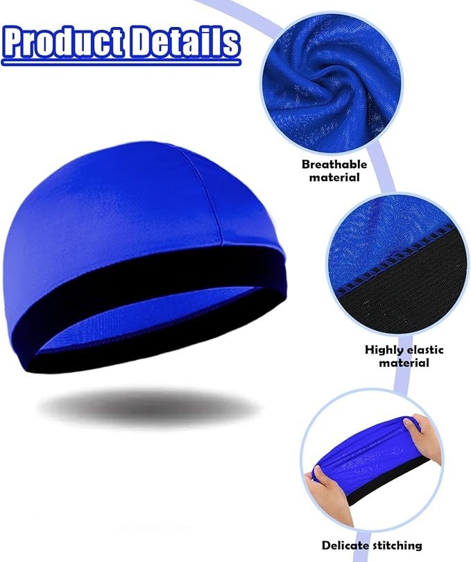 4 Pack Wave Cap Stocking Stretch Compression Long Lasting Skull Headwear