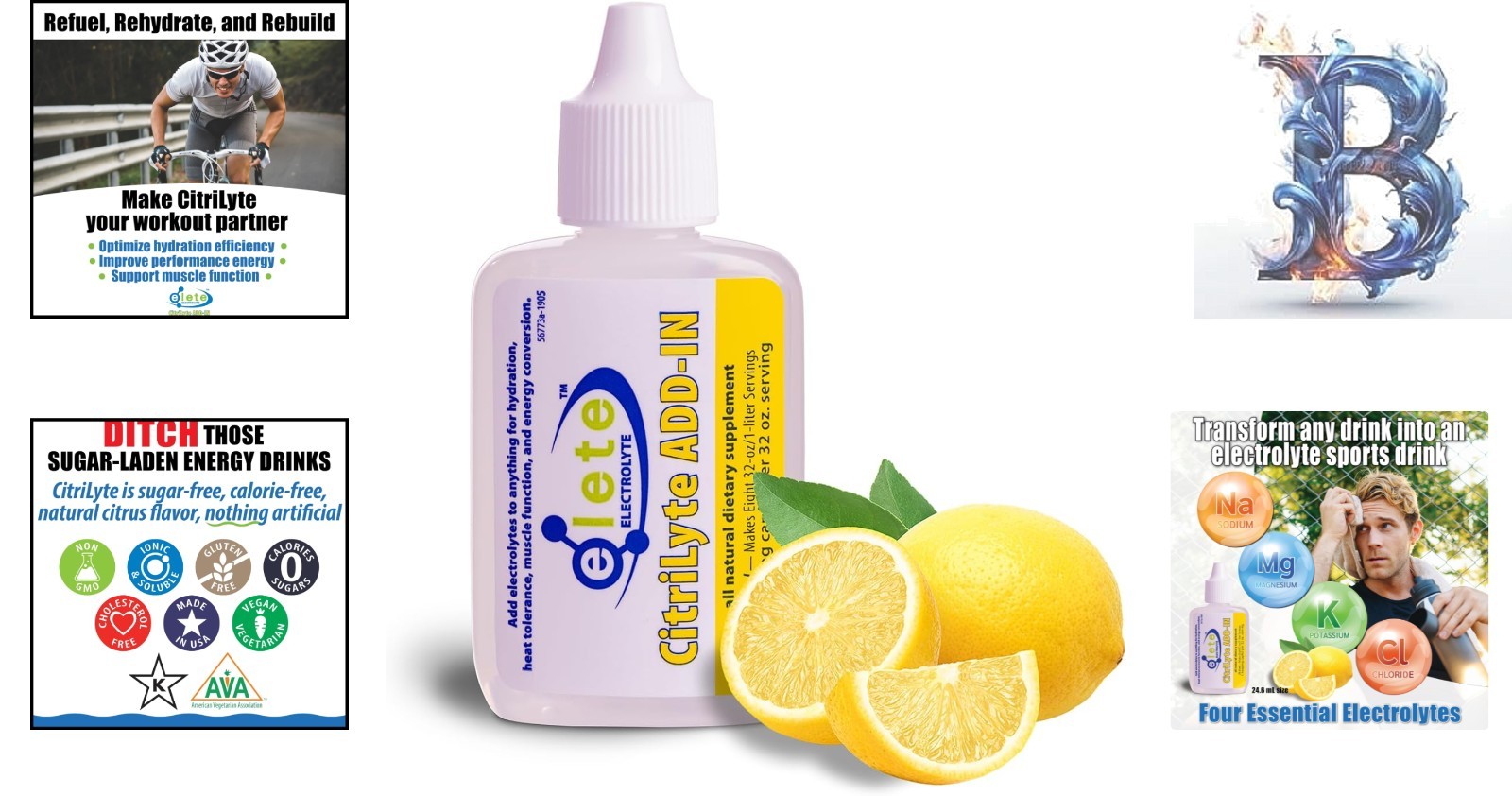 elete CitriLyte 24.6 mL Hydration Drops - Portable Lemon Electrolyte Solution