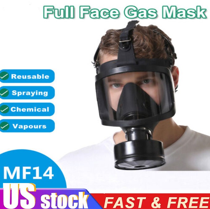 Full Face Chemical Gas Face Mask Protection Respirator Safety Filter Army US