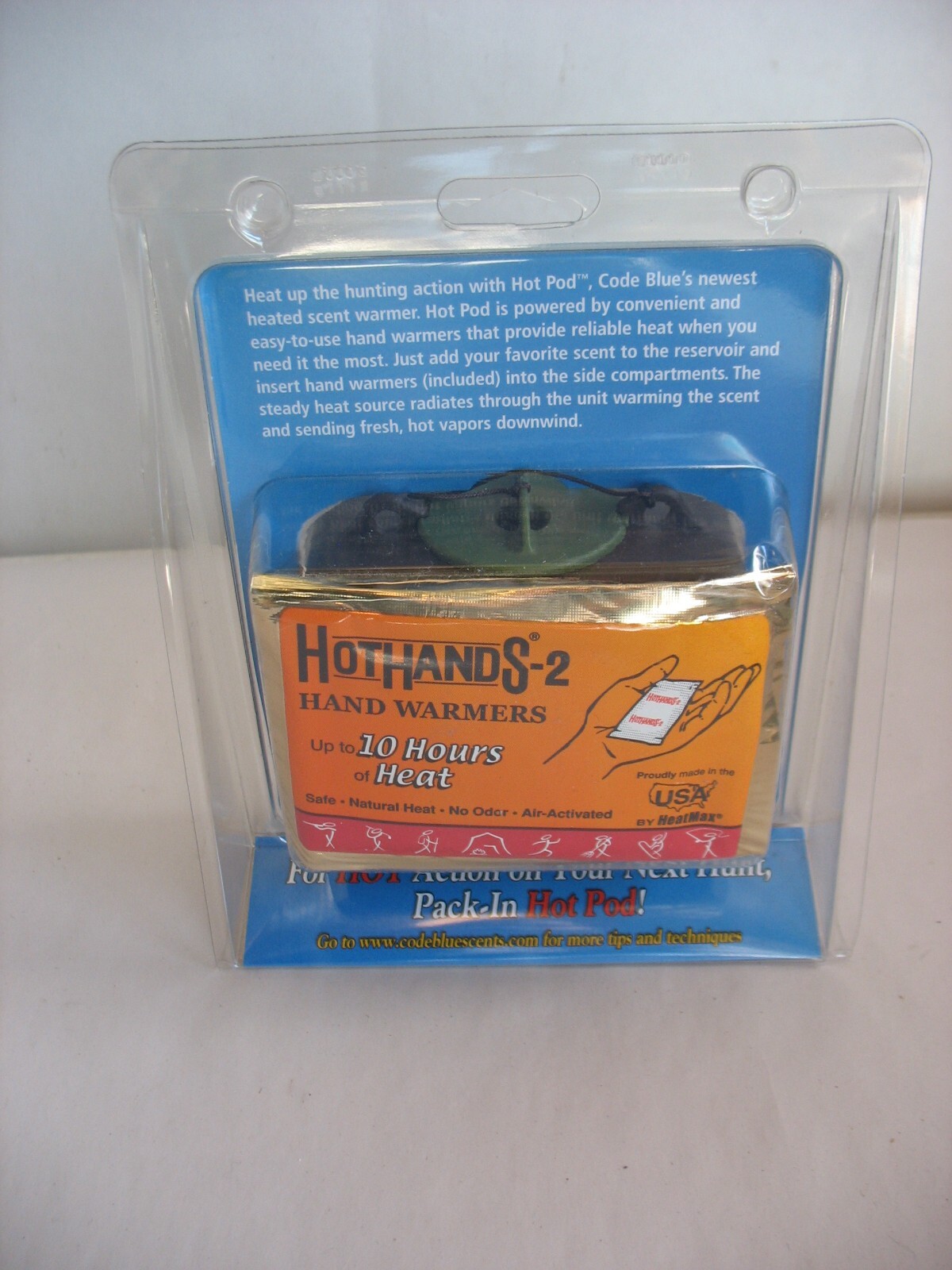 NIP CODE BLUE - HOT POD SCENT WARMER - HAND WARMER ACTIVATED - HUNTING