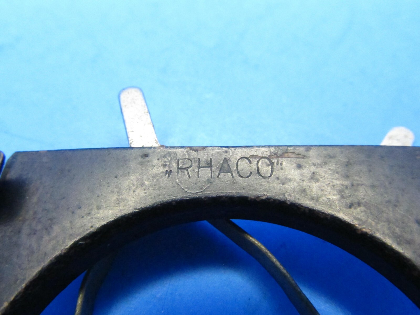 unique small filter holder marked RHACO DRP GERMANY attaches w/ spring clamps