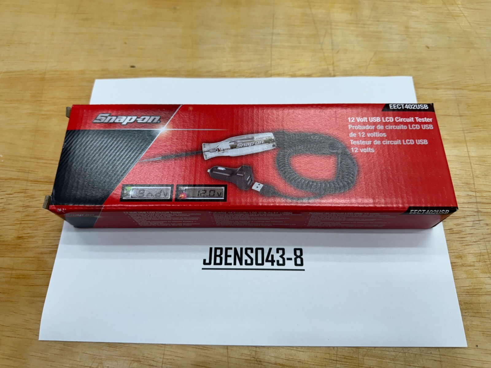Snap-on Tools NEW 12V Digital Display Circuit Tester with USB Plug EECT402USB