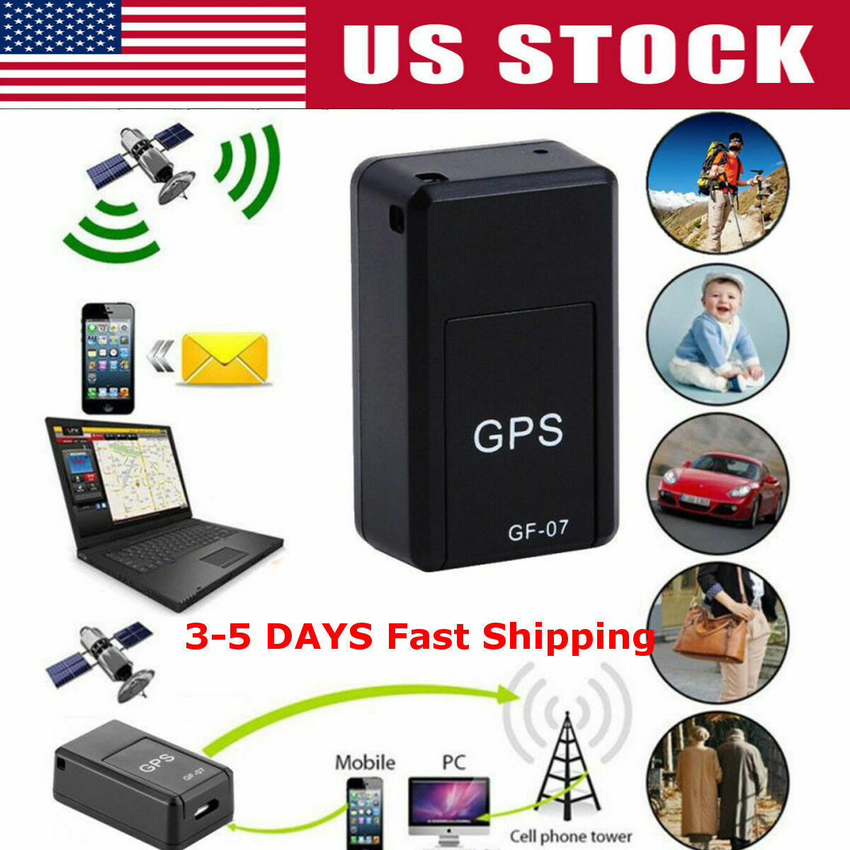 Magnetic GF07 Mini GPS Real Time Car Locator Tracker GSM/GPRS Tracking Device US