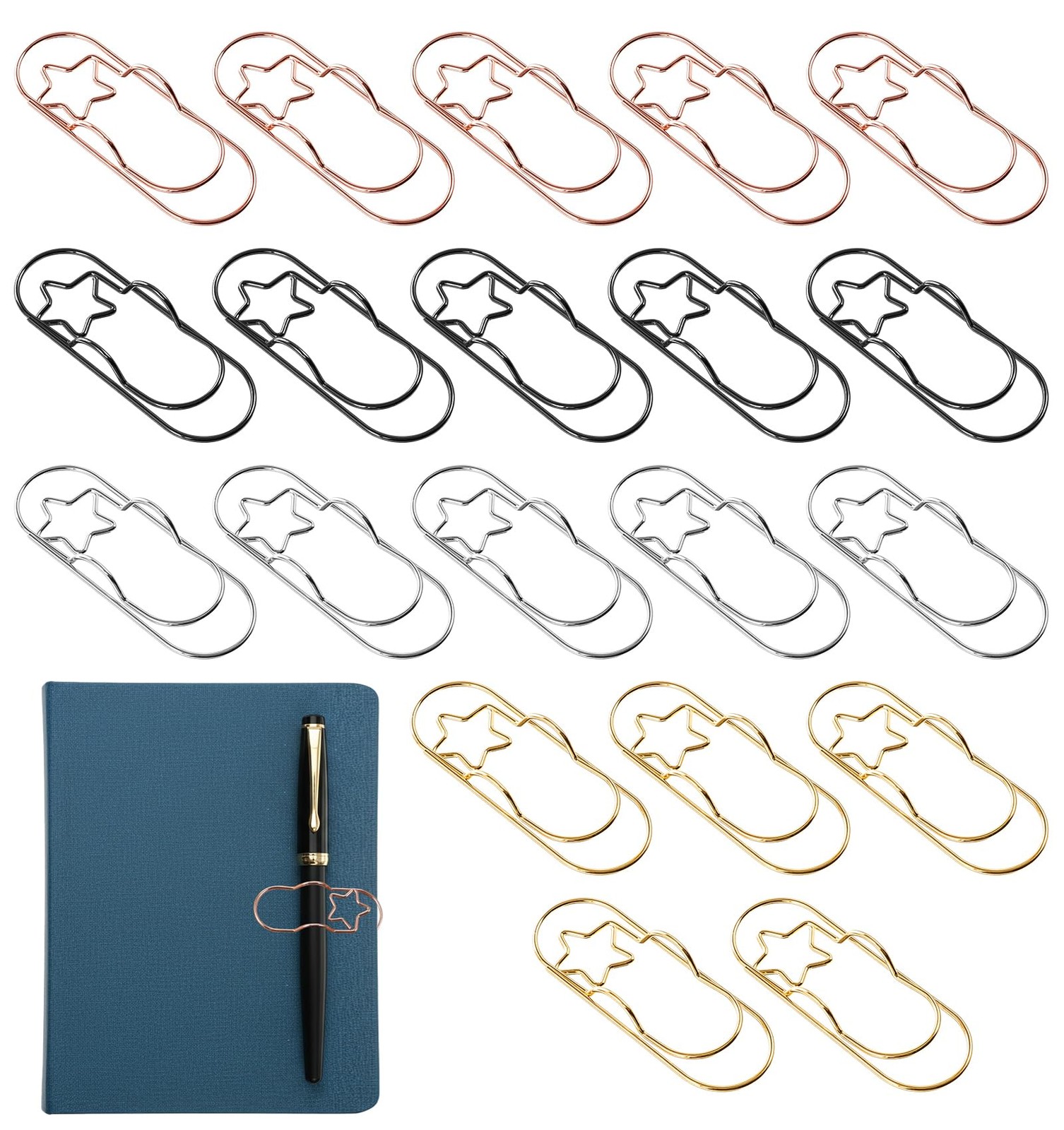 20 Pcs Metal Pen Clip, Paperclip Pen Holders for Notebooks & Planners, Multif...